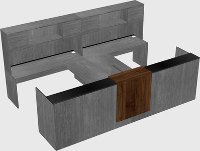 Shared u-shaped reception desks