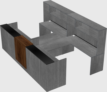 Shared u-shaped reception desks
