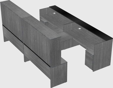 Shared u-shaped reception desks
