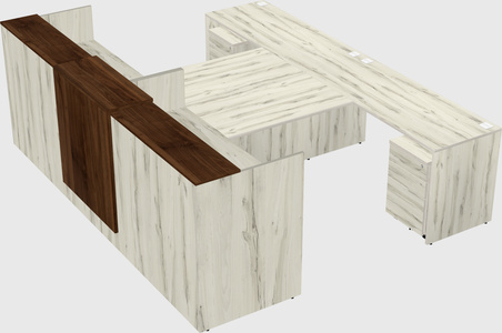 Shared u-shaped reception desks