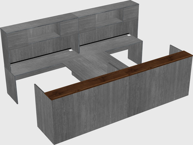 Shared u-shaped reception desks
