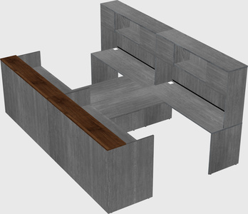 Shared u-shaped reception desks