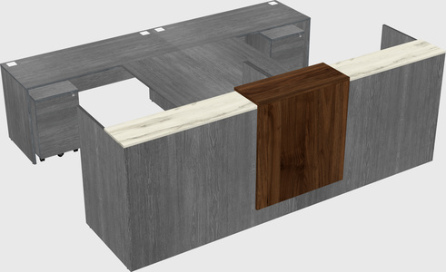 Shared u-shaped reception desks