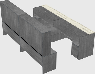 Shared u-shaped reception desks