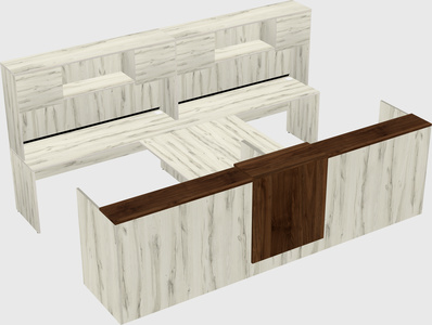 Shared u-shaped reception desks