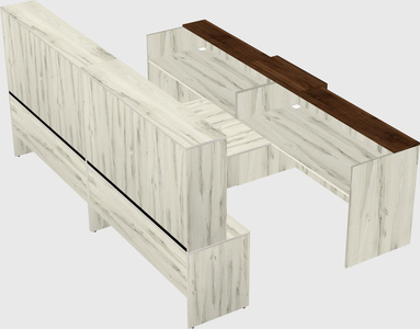 Shared u-shaped reception desks