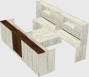 Shared u-shaped reception desks