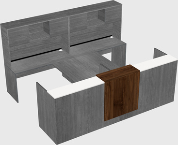Shared u-shaped reception desks