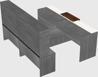 Shared u-shaped reception desks