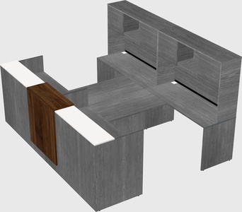 Shared u-shaped reception desks