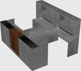 Shared u-shaped reception desks