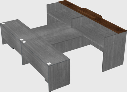 Shared u-shaped reception desks