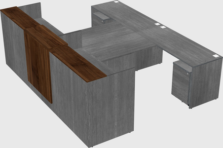 Shared u-shaped reception desks