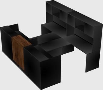 Shared u-shaped reception desks