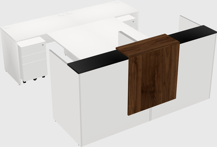 Shared u-shaped reception desks
