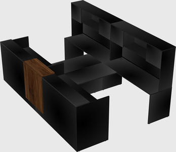 Shared u-shaped reception desks