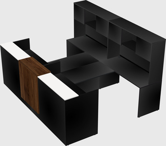 Shared u-shaped reception desks