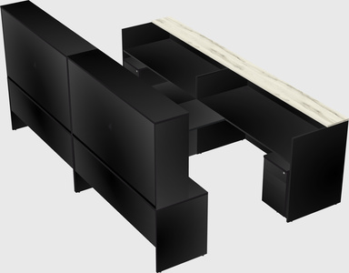Shared u-shaped reception desks