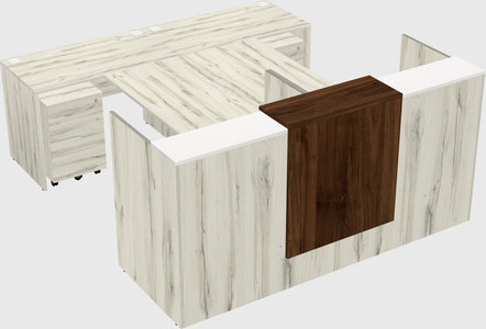 Shared u-shaped reception desks