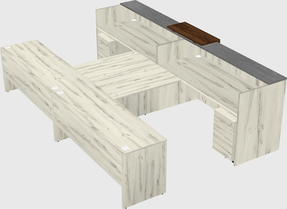 Shared u-shaped reception desks