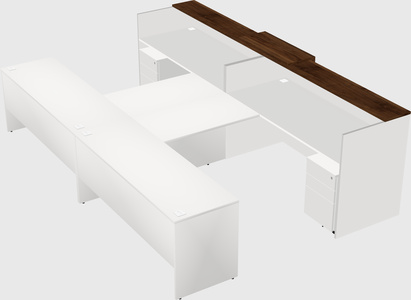 Shared u-shaped reception desks