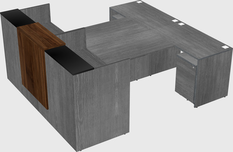 Shared u-shaped reception desks