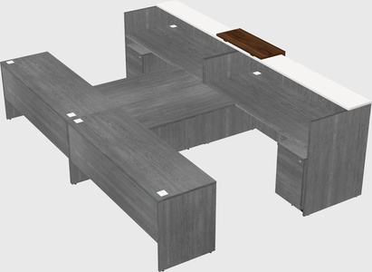 Shared u-shaped reception desks