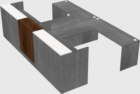 Shared u-shaped reception desks