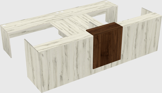 Shared u-shaped reception desks