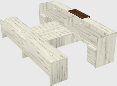 Shared u-shaped reception desks