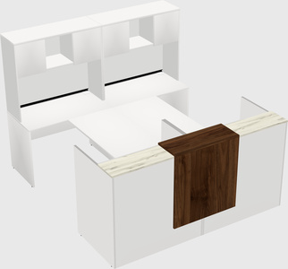 Shared u-shaped reception desks
