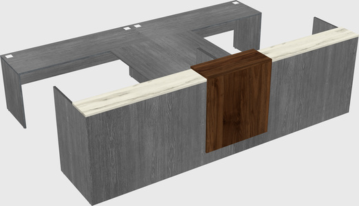 Shared u-shaped reception desks