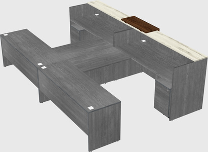 Shared u-shaped reception desks
