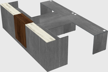 Shared u-shaped reception desks