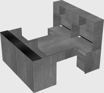 Shared u-shaped reception desks