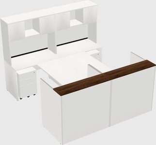 Shared u-shaped reception desks