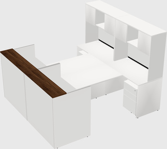 Shared u-shaped reception desks
