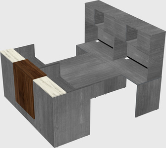 Shared u-shaped reception desks