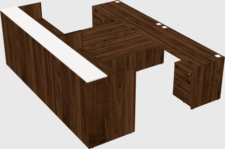 Shared u-shaped reception desks