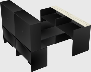 Shared u-shaped reception desks