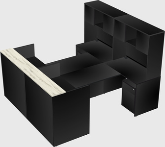 Shared u-shaped reception desks