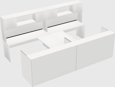 Shared u-shaped reception desks