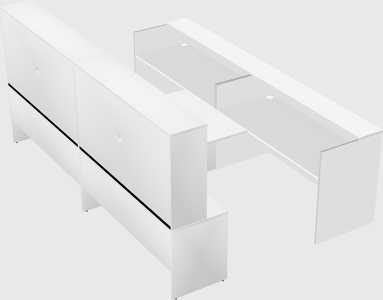 Shared u-shaped reception desks
