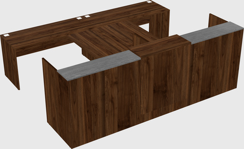 Shared u-shaped reception desks