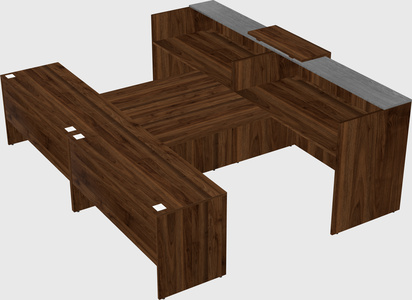 Shared u-shaped reception desks