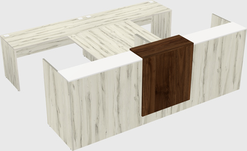 Shared u-shaped reception desks