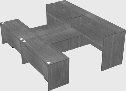 Shared u-shaped reception desks