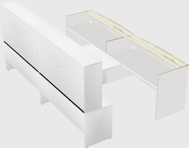 Shared u-shaped reception desks