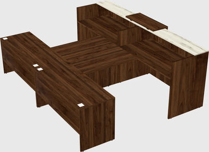 Shared u-shaped reception desks