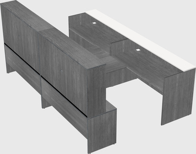 Shared u-shaped reception desks